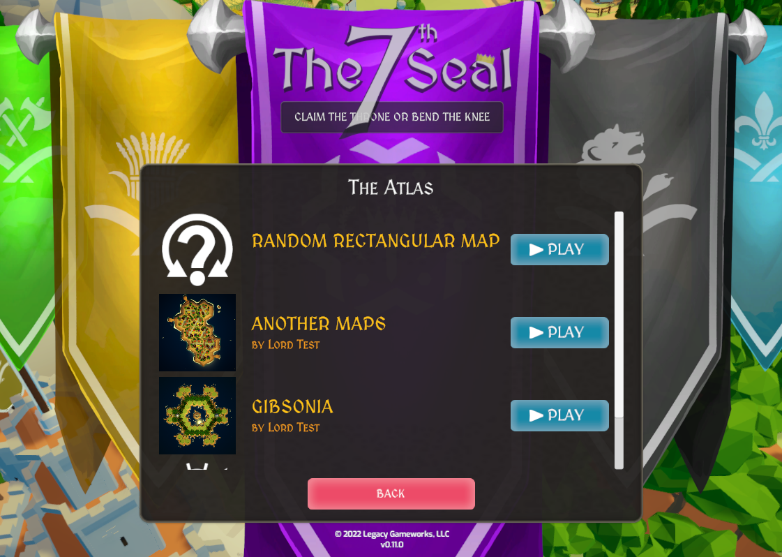 Seventh Seal map selection screen