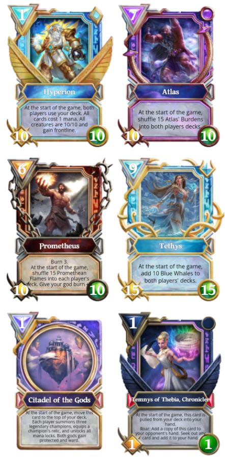 Gods Unchained - Mythic cards