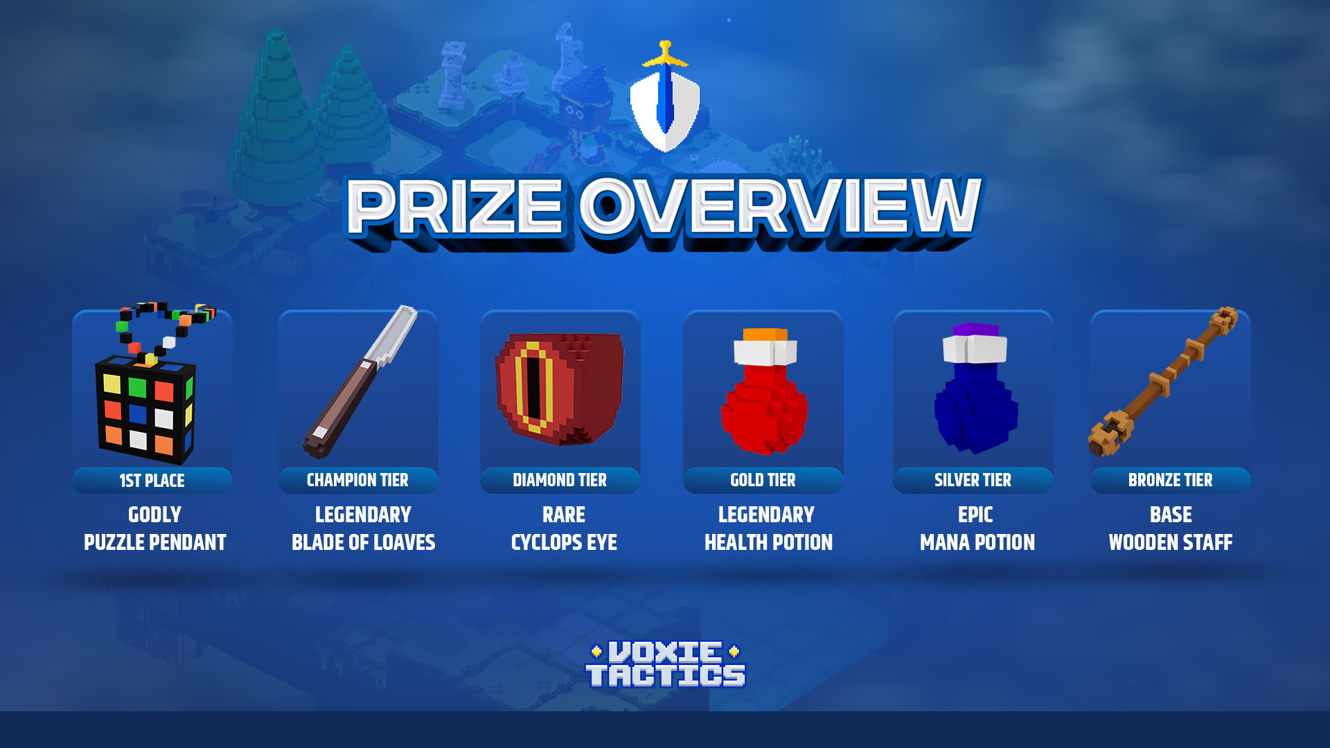 Voxie Tactics - some of the prizes for the pre-season