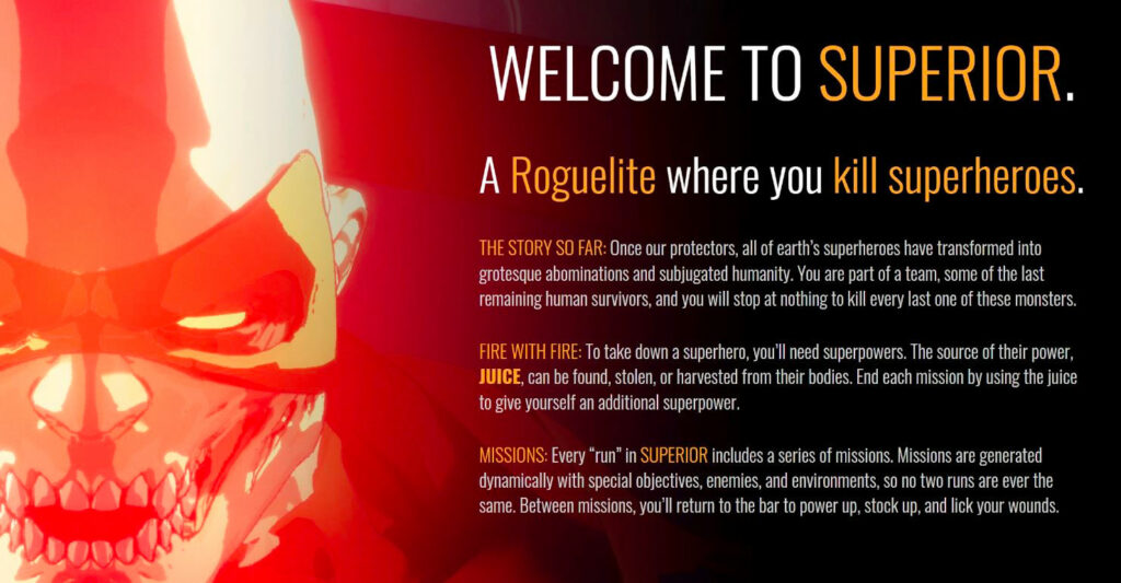 superior welcome screen
