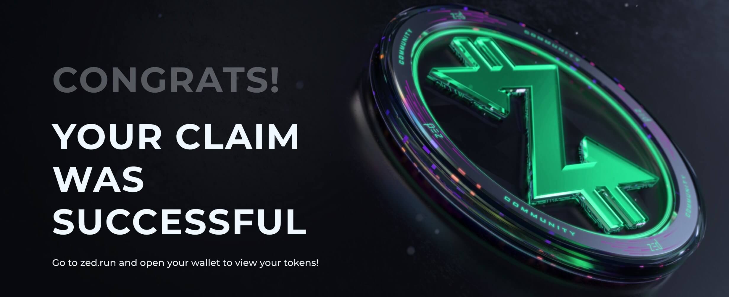 ZED Token Claiming Successful