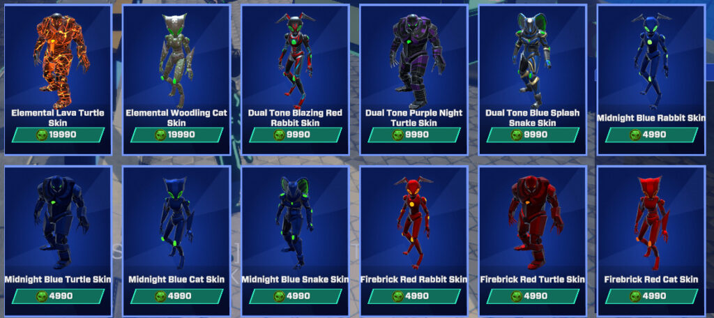Green Rabbit skins in the game shop