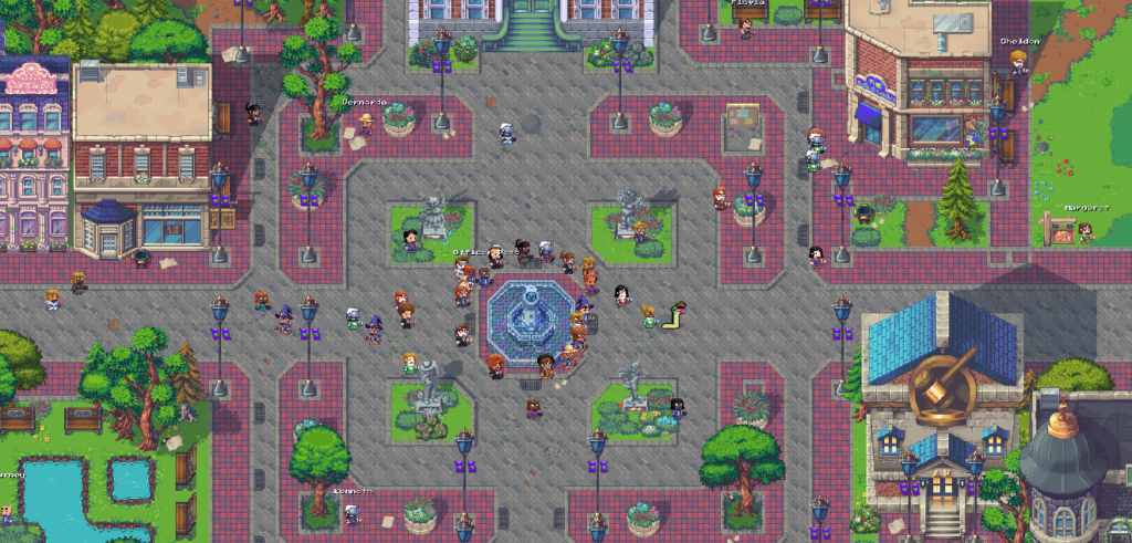 Pixels town square