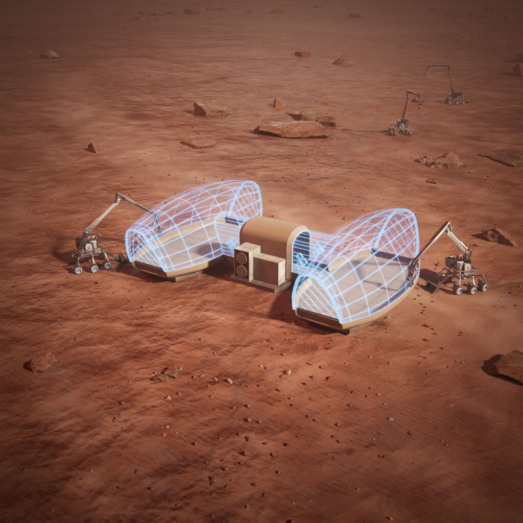 constructing a building on Mars