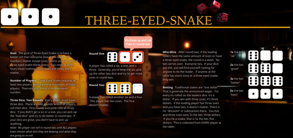 the rules for Three-Eyed Snake