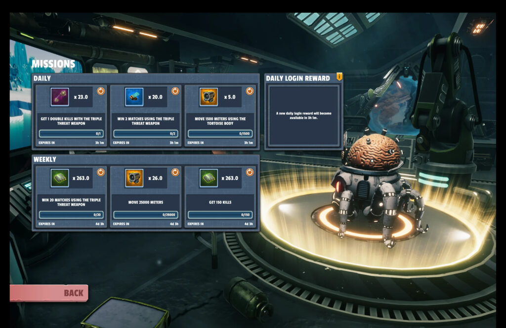 new Missions interface in Spider Tanks