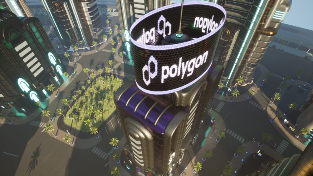vista aérea del edificio Polygon en Sky City