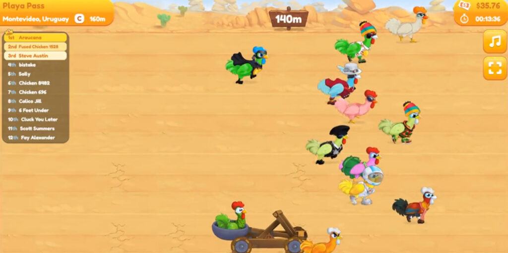 a Chicken Derby race screenshot