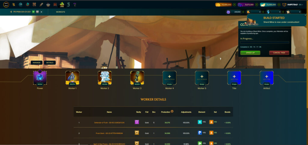 land gameplay screenshot for Splinterlands